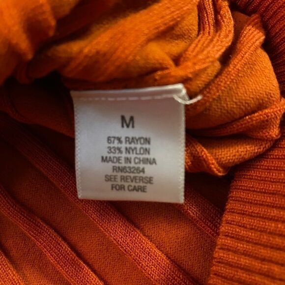 Dressbarn, deep orange fitted sweater top - Picture 4 of 6